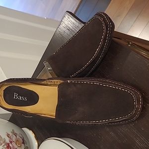 Bass Size 8.5 Mule Brown Suede Heel Shoe Square Toe